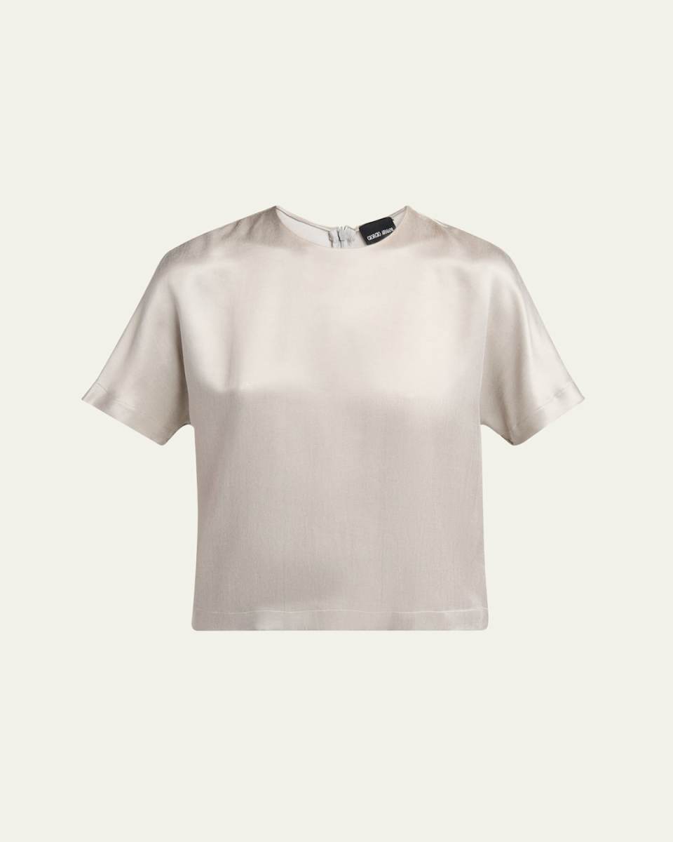 Cupro Short-Sleeve Blouse